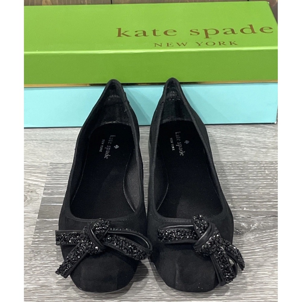 Kate Spade New York Women's Freya Ballet Flat Black Suede Women's Size 9M New